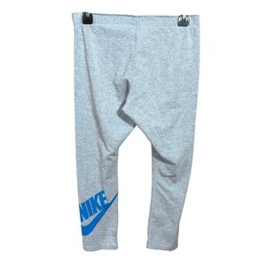 Nike Leggings Womens Medium Grey Blue Logo Cropped Sporty Athleisure SP150804